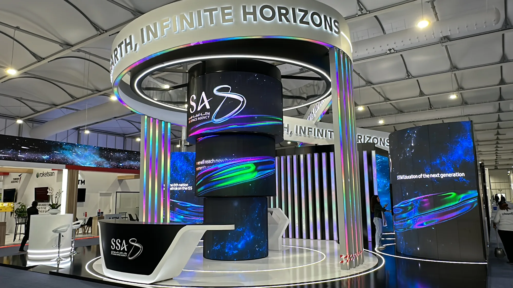 Saudi Space Agency Adex Bakü 2024 ahşap fuar standı genel görünüm