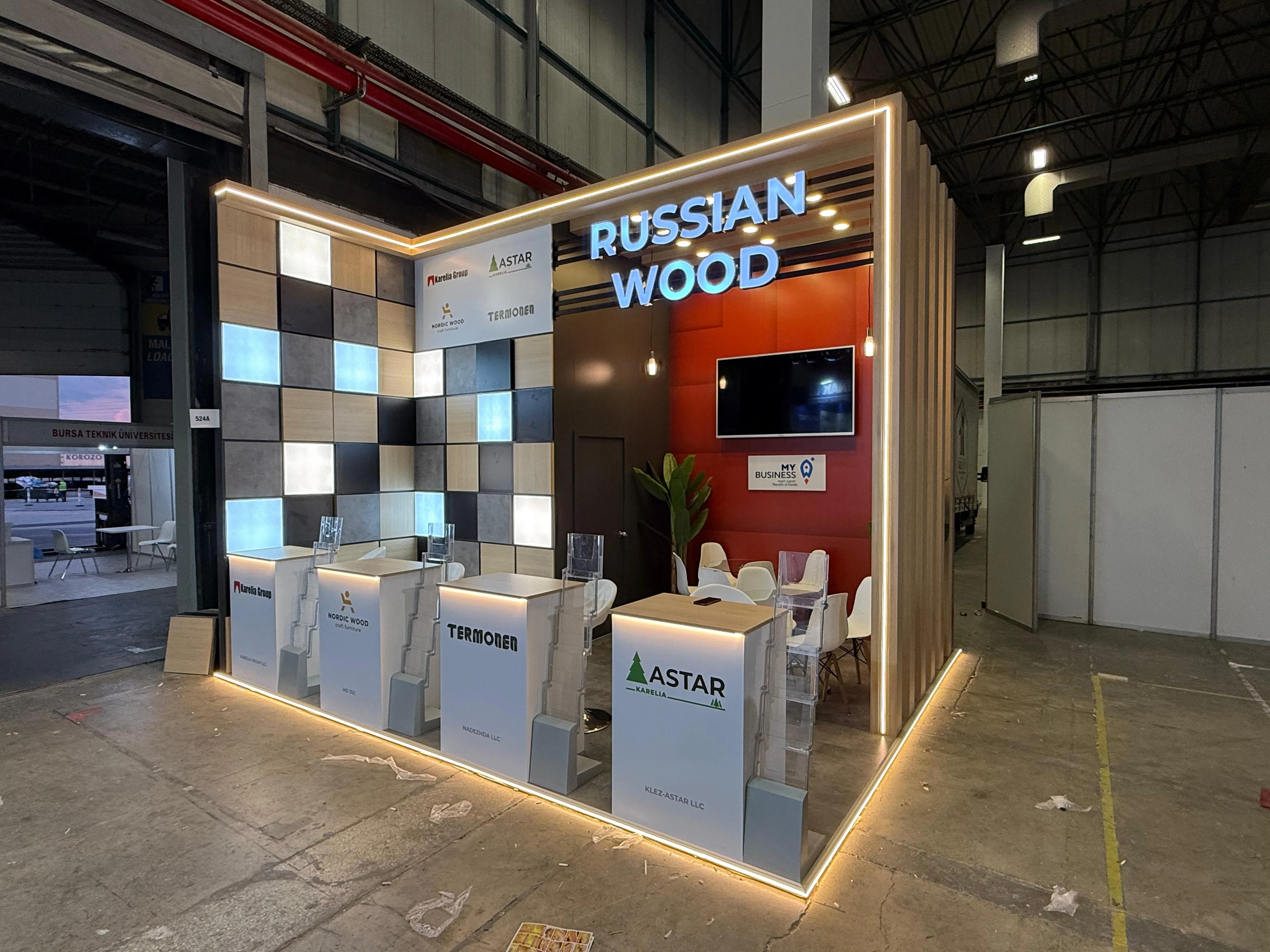 Made in Russia İntermob İstanbul 2026 ahşap fuar standı genel görünüm